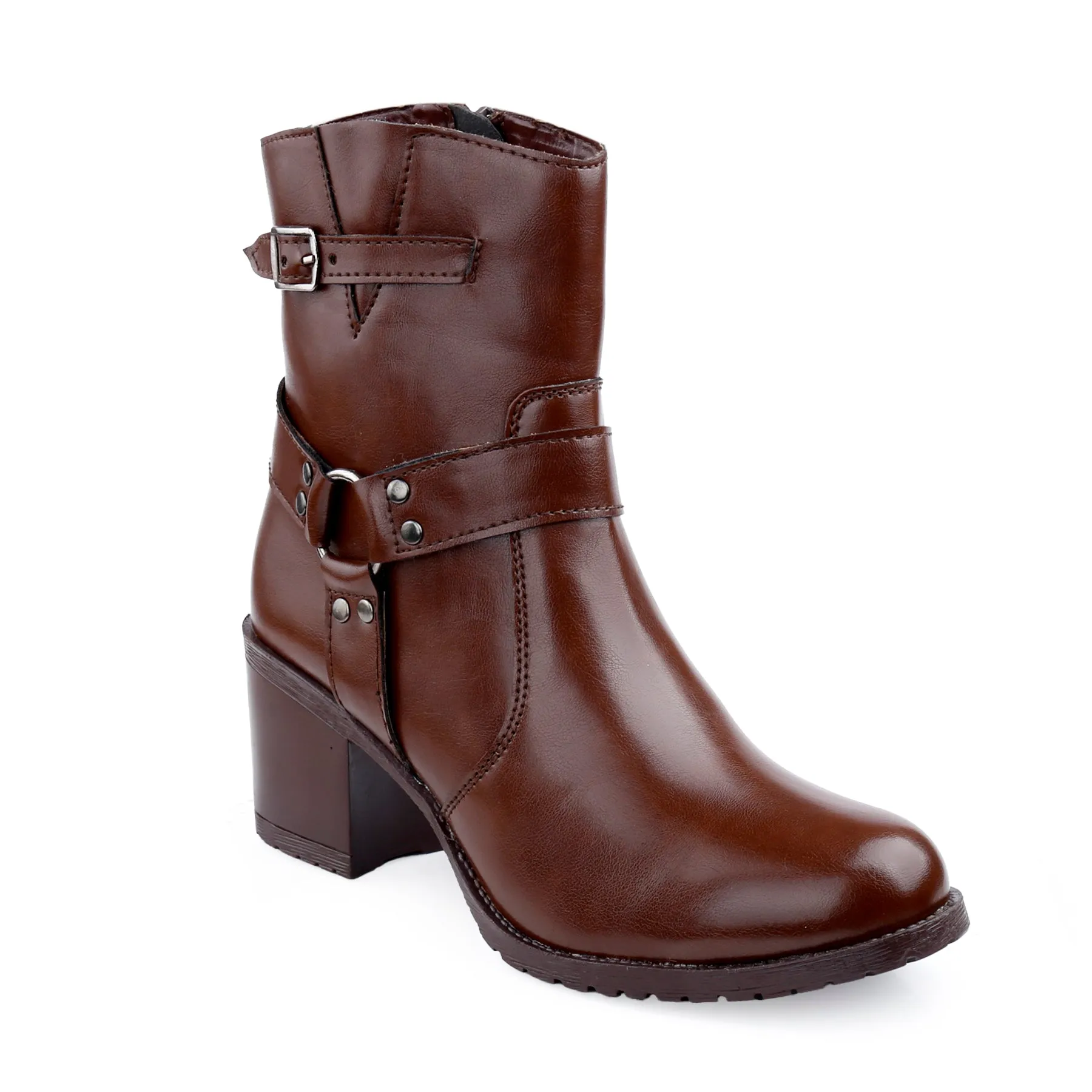 Elegant Black Vegan Ankle Zipper Boots for Women